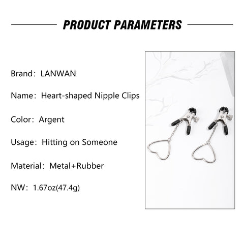 Heart-Shaped Hollowed Pendant Nipple Clips
