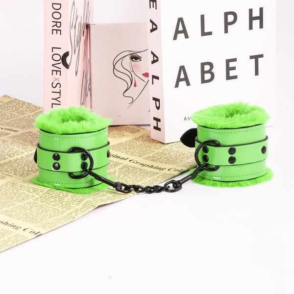 PU Leather Handcuffs Footcuffs Alternative Game Toys