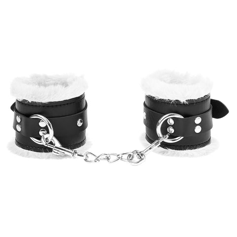 PU Leather Plush Handcuffs for Adult Role Play