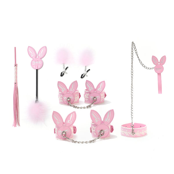 6PCS Pink Rabbit Bondage Kit for Couples Cute Restraints