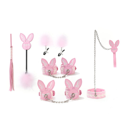 6PCS Pink Rabbit Bondage Kit for Couples Cute Restraints