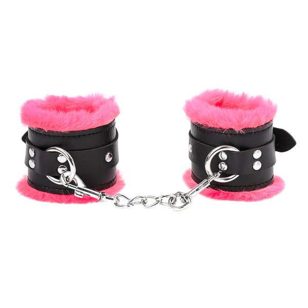 PU Leather Plush Handcuffs for Adult Role Play