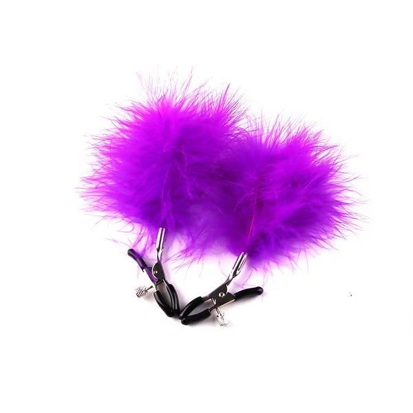 Sex Feathered Nipple Clamps Flirting Nipple Clips