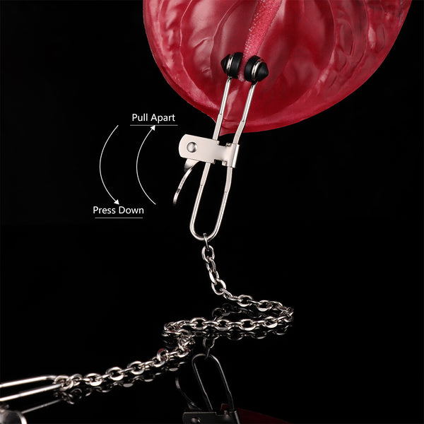 Strong Metal Nipple Clamps with Chains for Adults Pleasure