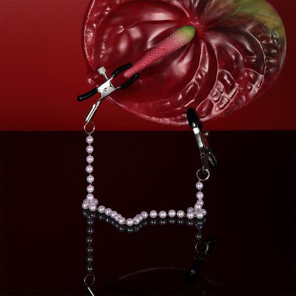 Sexy Nipple Clamp Pearl Chain for Adults