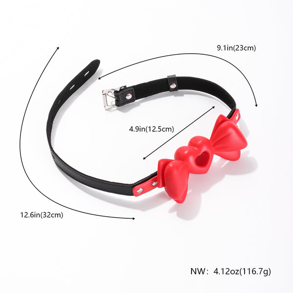 Red Silicone Bow Tie Mouth Gag21.62inch