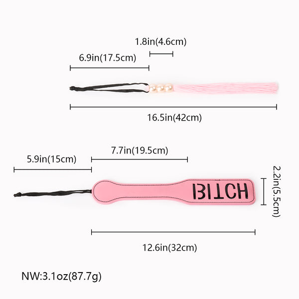 2pcs Bondage Set for Beginners Flogger and Paddle Kit for Adults