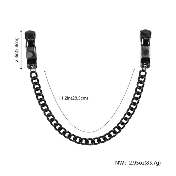 Black Metal Nipple Clamps with Thick Chain