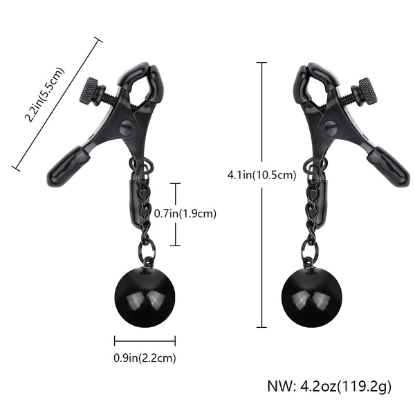 Large Nipple Clamps with Weighted Pendants