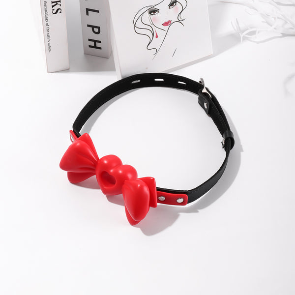 Red Silicone Bow Tie Mouth Gag21.62inch