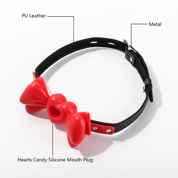 Red Silicone Bow Tie Mouth Gag21.62inch
