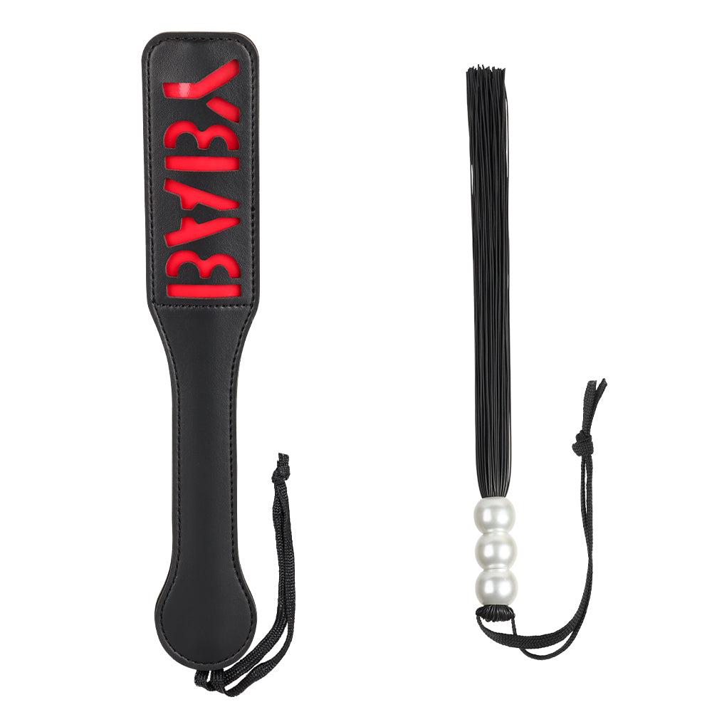 2pcs Bondage Set for Beginners Flogger and Paddle Kit for Adults