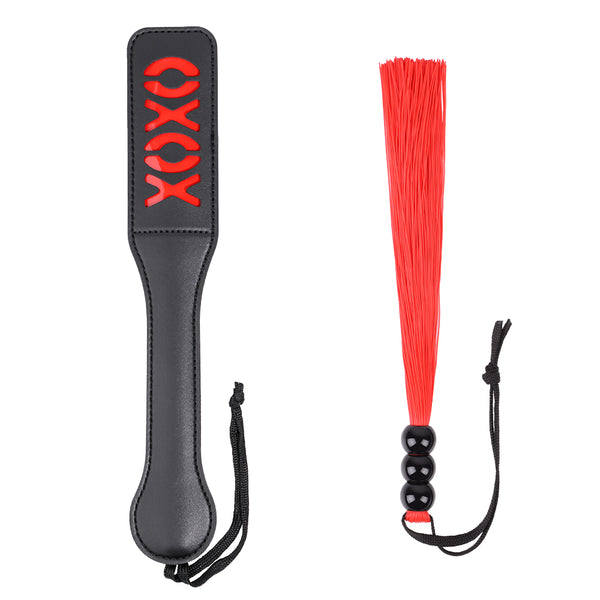 2pcs Bondage Set for Beginners Flogger and Paddle Kit for Adults
