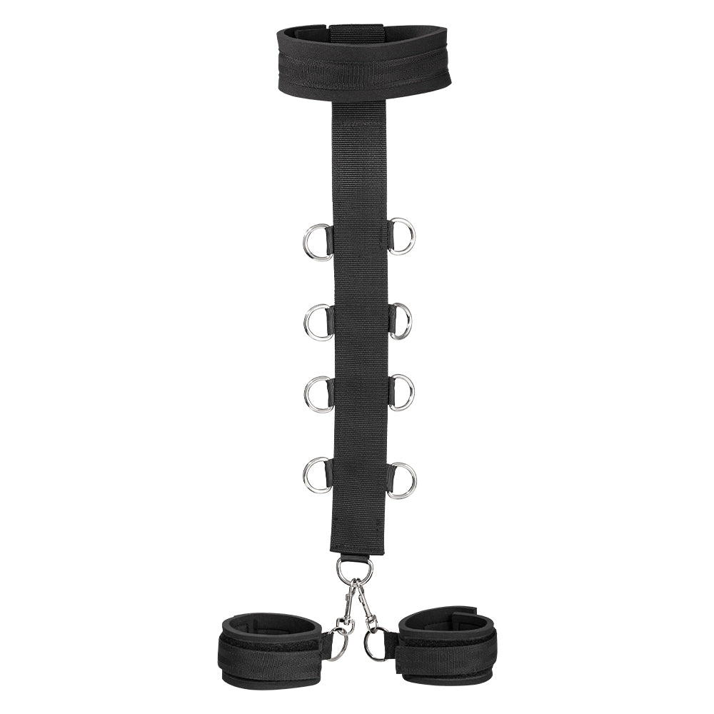 Sex Bondage Neck to Wrist Restraints Kit Black Behind Set