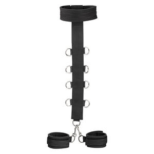 Sex Bondage Neck to Wrist Restraints Kit Black Behind Set