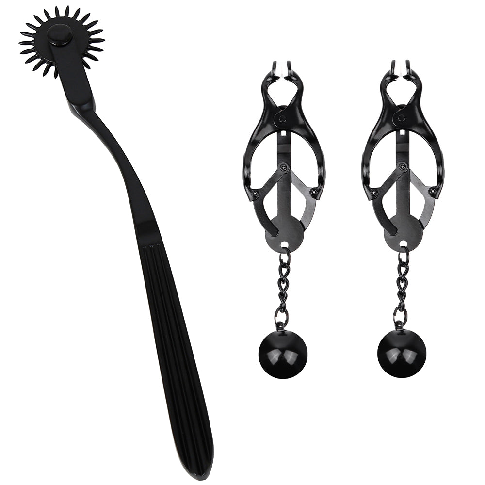 Metal Pinwheel with Weighted Nipple Clamps