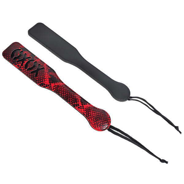 Pagaies de fessée en cuir PU XOXO 12,8 pouces