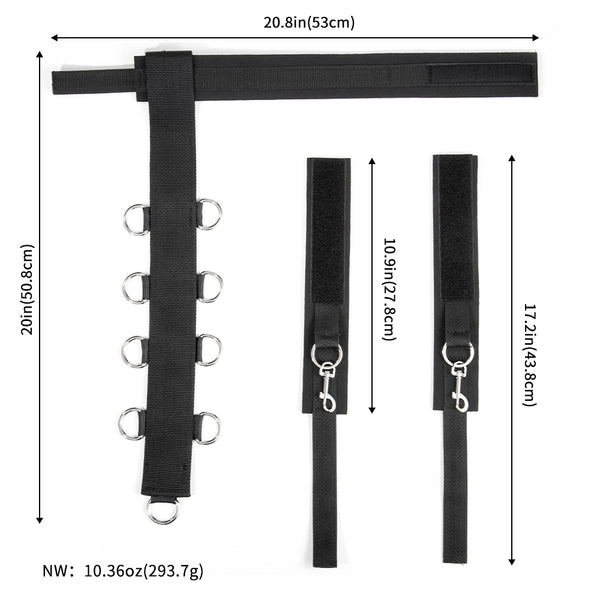 Sex Bondage Neck to Wrist Restraints Kit Black Behind Set