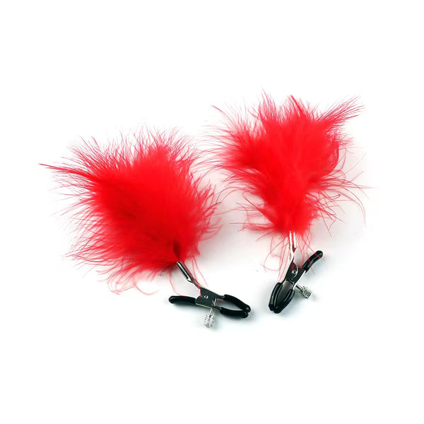 Sex Feathered Nipple Clamps Flirting Nipple Clips