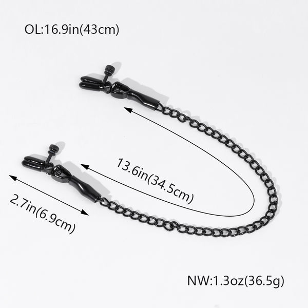Black Metal Nipple Clamps with Chains