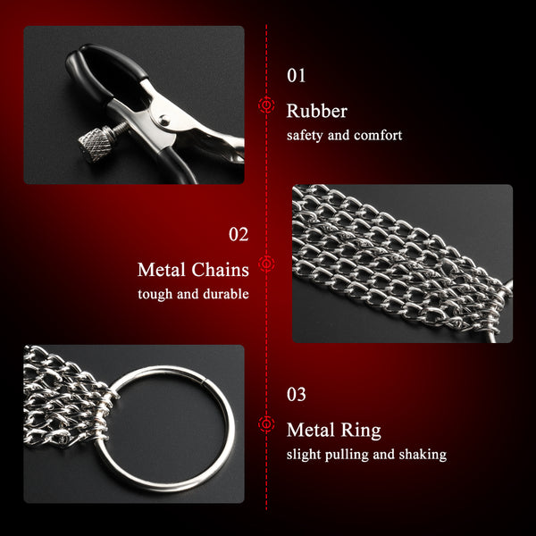 Four Heads Metal Pussy Clamps Nipple Clips
