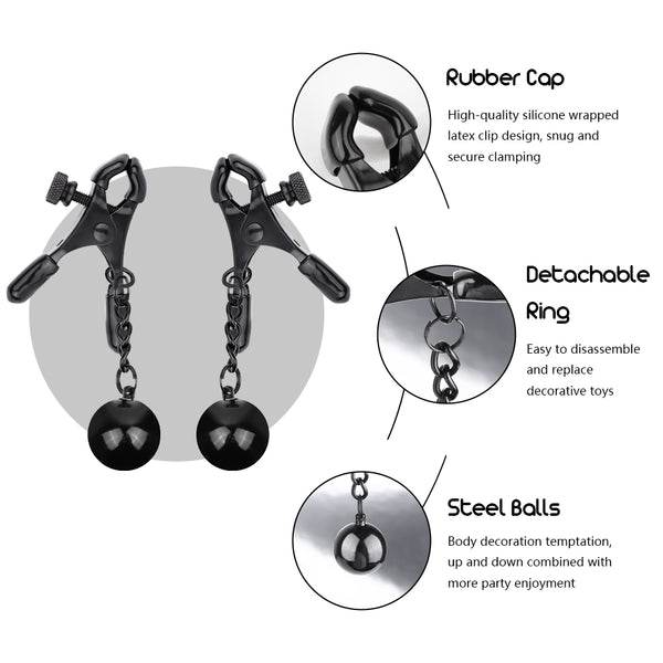 Large Nipple Clamps with Weighted Pendants