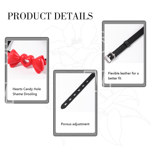 Red Silicone Bow Tie Mouth Gag21.62inch