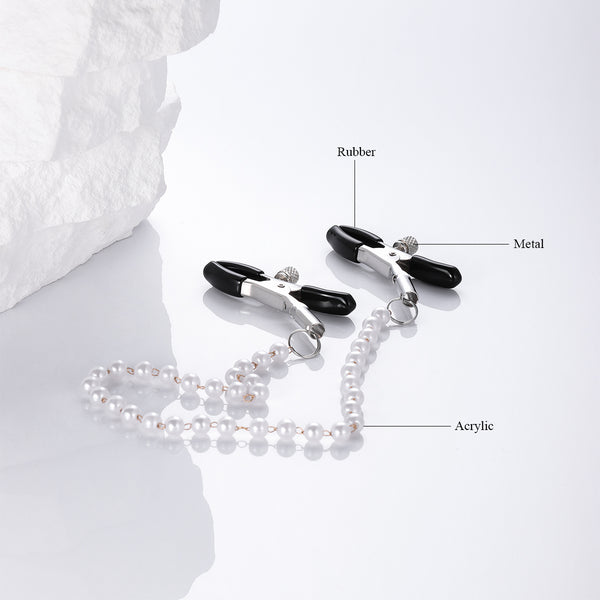 Sexy Nipple Clamp Pearl Chain for Adults
