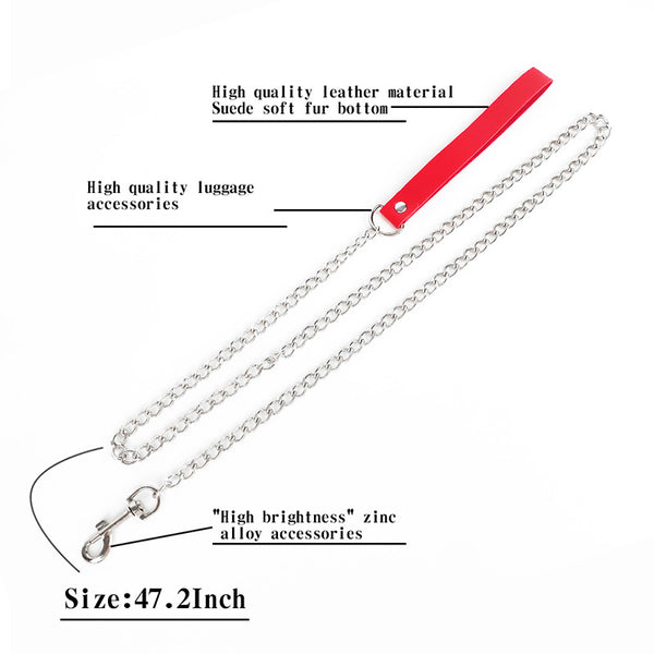 Black Rivet Collar Long Chian 47.2inch