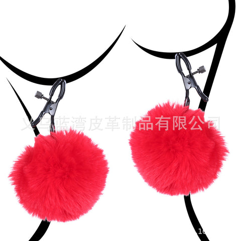 Fluffy Nipple Clips Bondage