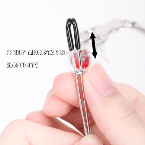 Red Heart-Shaped Nipple Clips Bondage Restraint 5.7inch