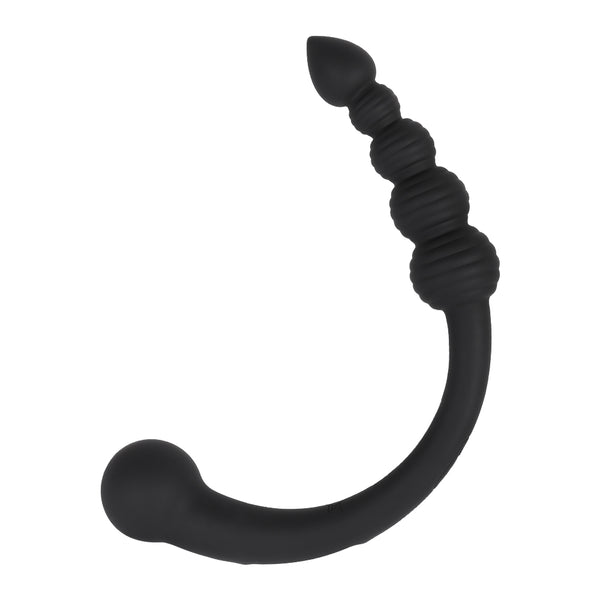 Black Pull Beads Vibrator Plug BDSM