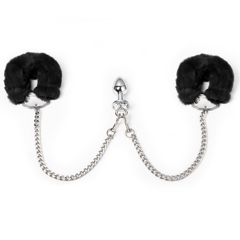 Handcuffs Anal Plug Butt Bondage Metal Restraint Toys LANWAN STORE Handcuffs Anal Plug Butt Bondage Metal Restraint Toys LANWAN STORE