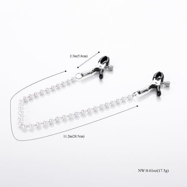Sexy Nipple Clamp Pearl Chain for Adults