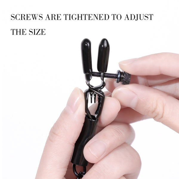 Black Metal Nipple Clamps with Chains