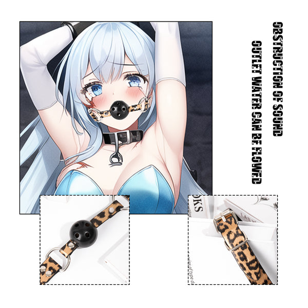 5PCS Leopard Restraints Kit Furry Leather