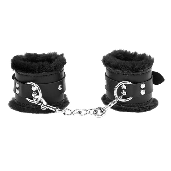 PU Leather Plush Handcuffs for Adult Role Play