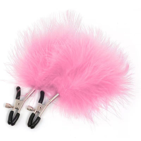 Sex Feathered Nipple Clamps Flirting Nipple Clips