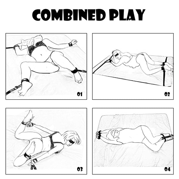 Bed Bondage Restraint Set for Couple Sex Game