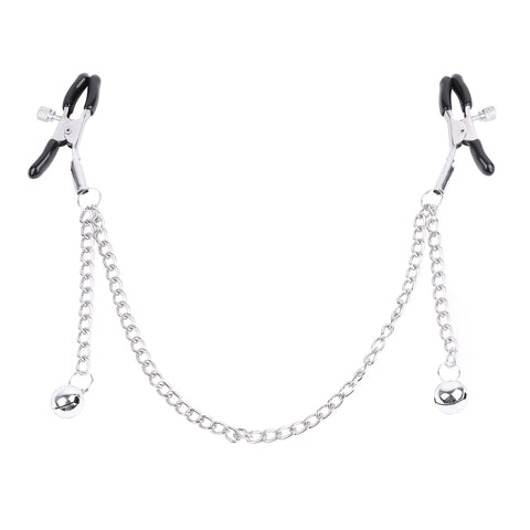 Sliver Tassle Chain with Bell Nipple Clamps