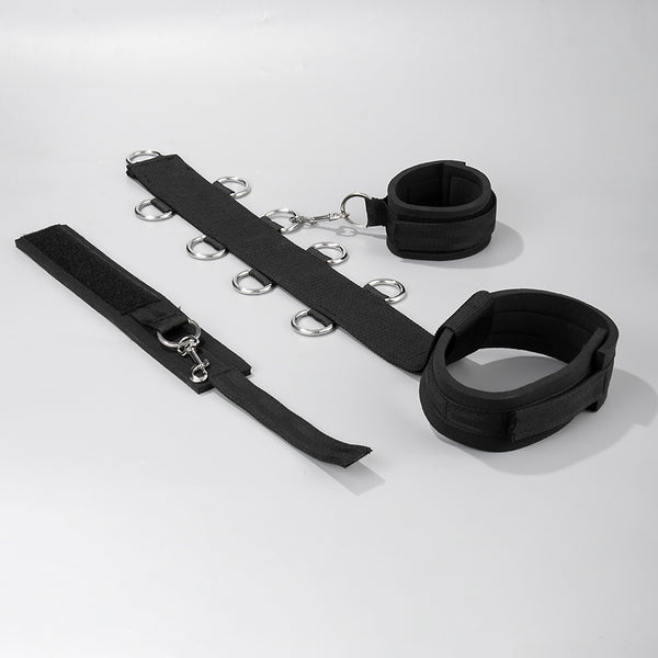 Sex Bondage Neck to Wrist Restraints Kit Black Behind Set