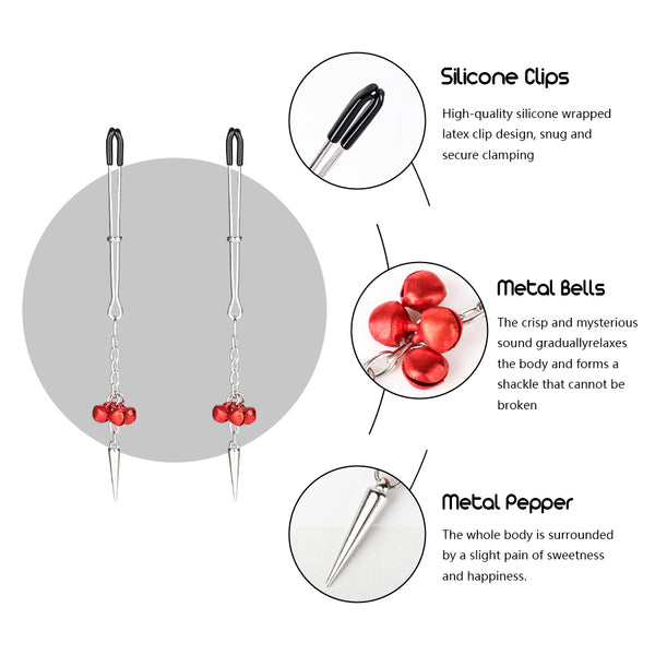 Slim Nipple Clamps with Bells
