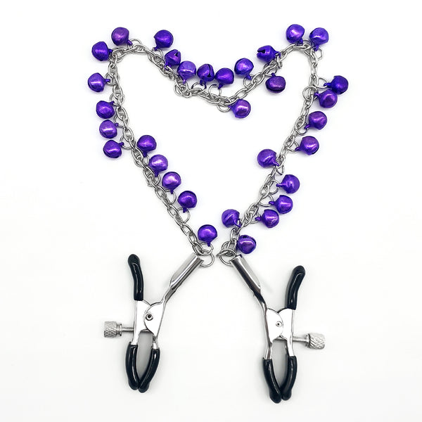 Purple Nipple Clamp with Chain