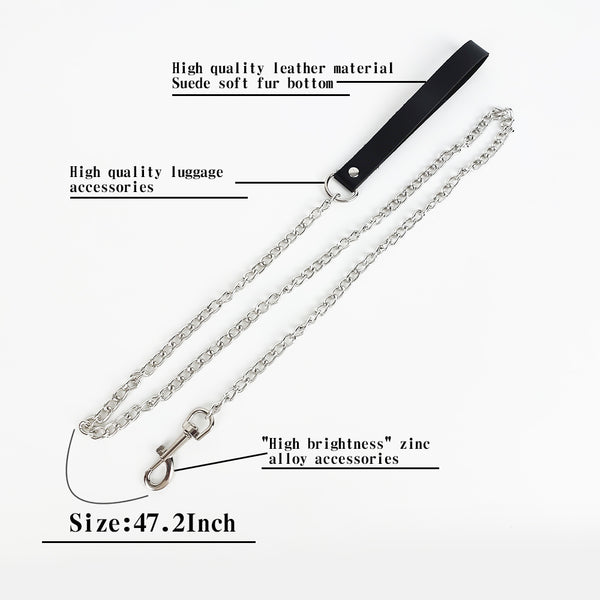Collier de bondage avec rivets en acier pour jeux BDSM 