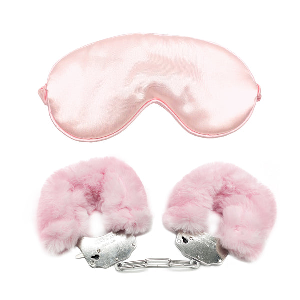 Ensemble de bondage BDSM 2 pièces, menottes, menottes de cheville et bandeau pour les yeux 