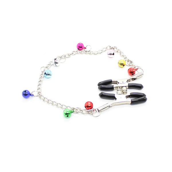 SM Nipple Clamp Metal Clamp Bell Chain Adult Play