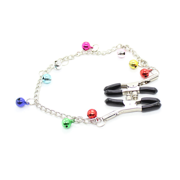 SM Nipple Clamp Metal Clamp Bell Chain Adult Play