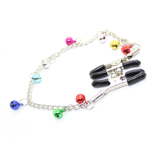 SM Nipple Clamp Metal Clamp Bell Chain Adult Play