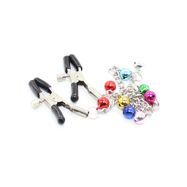 SM Nipple Clamp Metal Clamp Bell Chain Adult Play