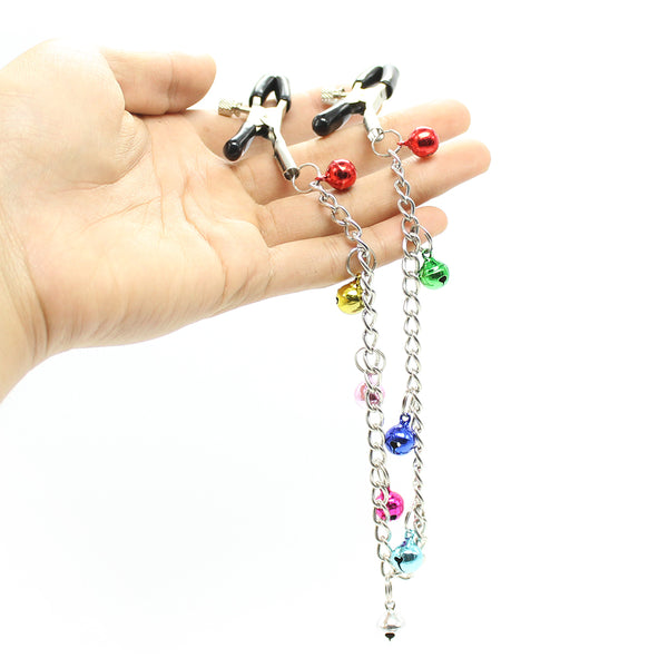 SM Nipple Clamp Metal Clamp Bell Chain Adult Play